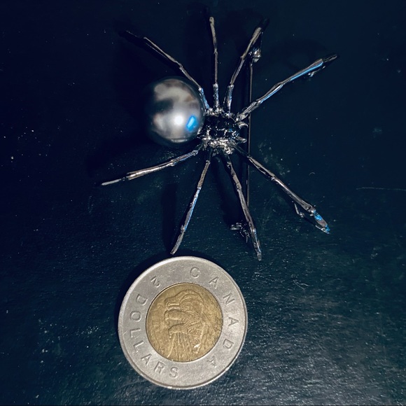 Large Black Spider Brooch - Picture 2 of 2